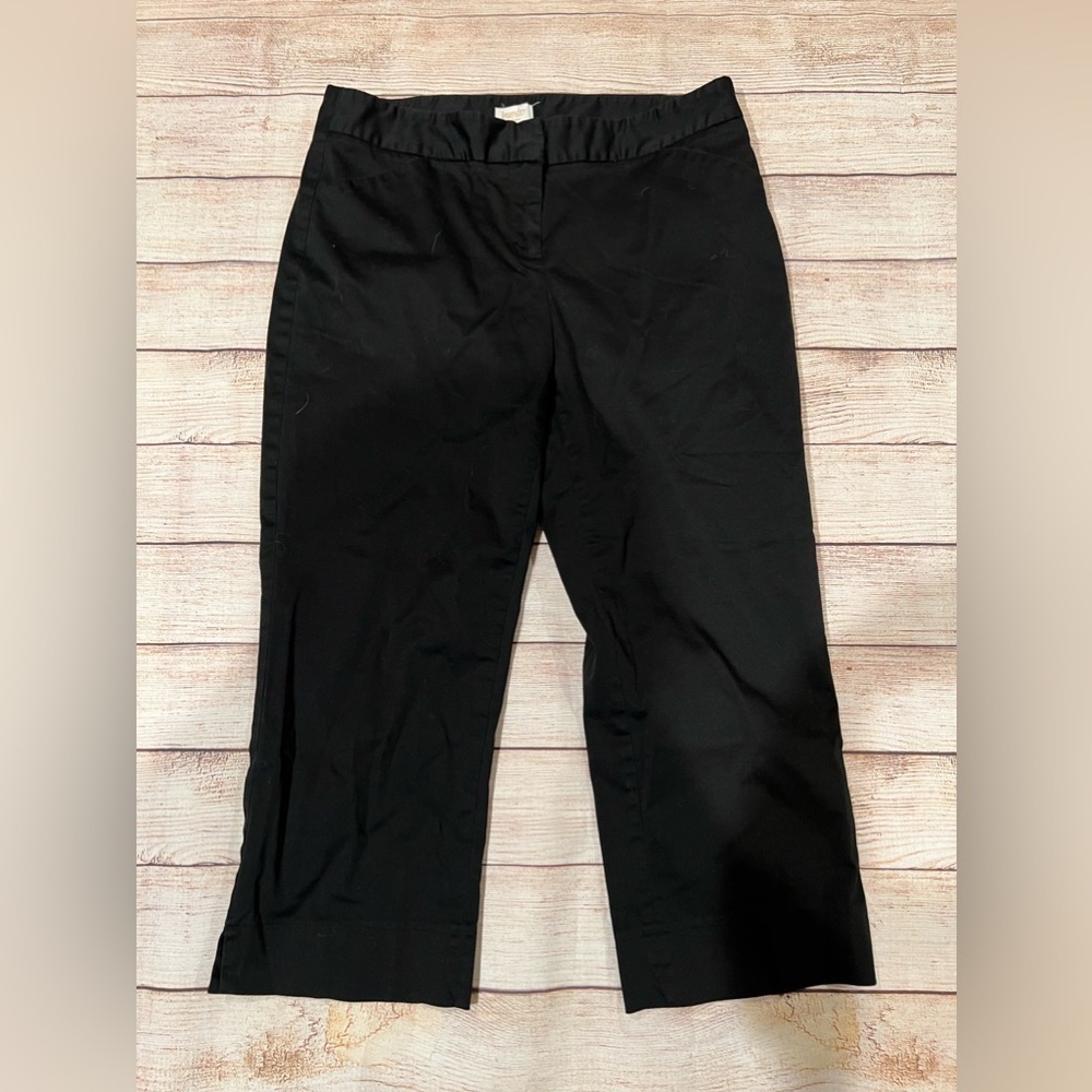 LAUNDRY by Shelli Segal Black Cotton Crop Pants SZ 8
